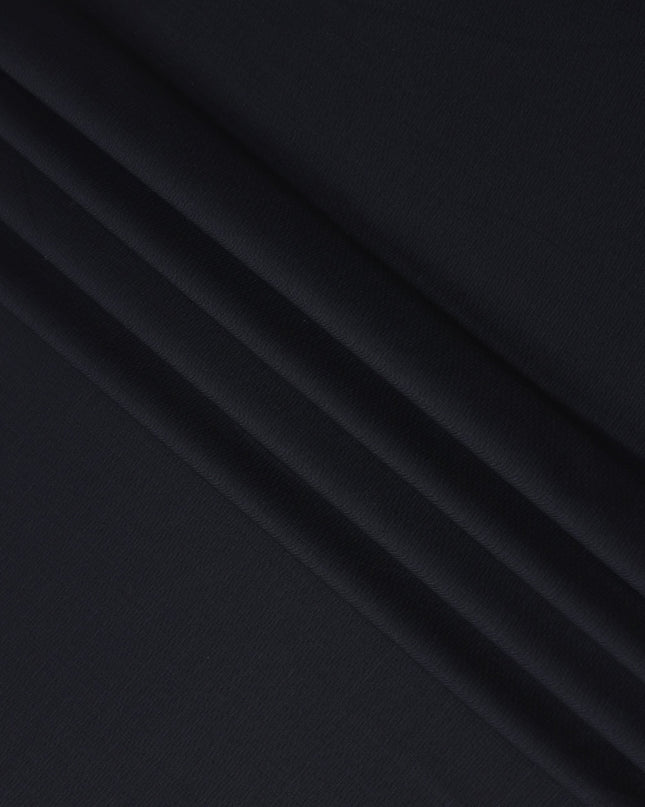 Dark Navy Blue Solid Blended Poly Wool Suiting Fabric 150 Cms Width Smooth Soft Durable Wrinkle Resistant Material for Formal Suits Trousers Blazers-D28597 - Regal Fabrics