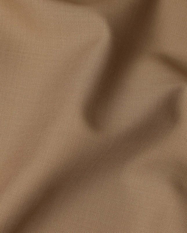 Beige Solid Blended Poly Wool Suiting Fabric 150 Cms Width Smooth Soft Durable Wrinkle Resistant Material for Formal Suits Trousers Blazers-D28603 - Regal Fabrics