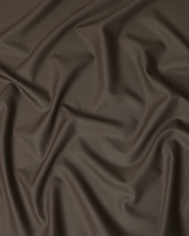 Dark Brown Solid Blended Poly Wool Suiting Fabric 150 Cms Width Smooth Soft Durable Wrinkle Resistant Material for Formal Suits Trousers Blazers-D28600 - Regal Fabrics