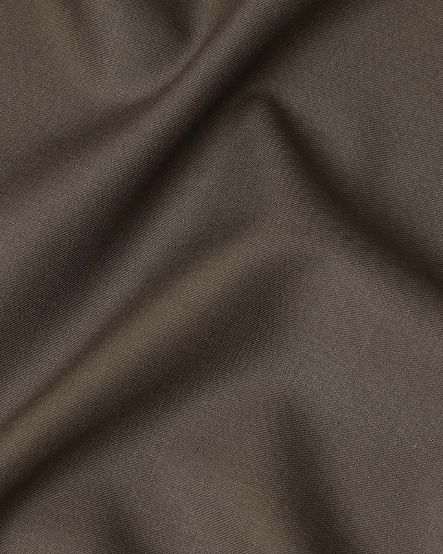 Dark Brown Solid Blended Poly Wool Suiting Fabric 150 Cms Width Smooth Soft Durable Wrinkle Resistant Material for Formal Suits Trousers Blazers-D28600 - Regal Fabrics