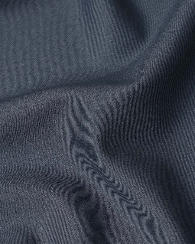 Steel Blue Solid Blended Poly Wool Suiting Fabric 150 Cms Width Smooth Soft Durable Wrinkle Resistant Material for Formal Suits Trousers Blazers-D28604 - Regal Fabrics