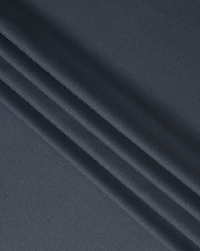 Steel Blue Solid Blended Poly Wool Suiting Fabric 150 Cms Width Smooth Soft Durable Wrinkle Resistant Material for Formal Suits Trousers Blazers-D28604 - Regal Fabrics