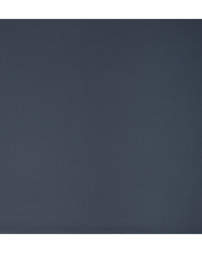 Steel Blue Solid Blended Poly Wool Suiting Fabric 150 Cms Width Smooth Soft Durable Wrinkle Resistant Material for Formal Suits Trousers Blazers-D28604 - Regal Fabrics