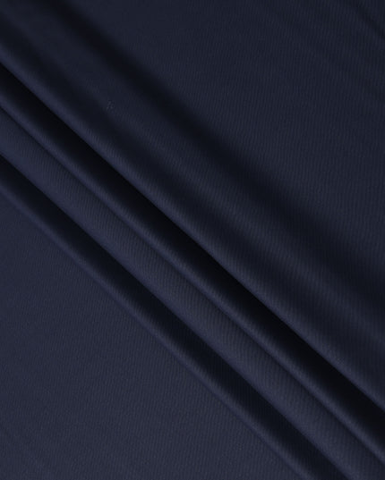 Navy Blue Solid Blended Poly Wool Suiting Fabric 150 Cms Width Smooth Soft Durable Wrinkle Resistant Material for Formal Suits Trousers Blazers-D28598 - Regal Fabrics