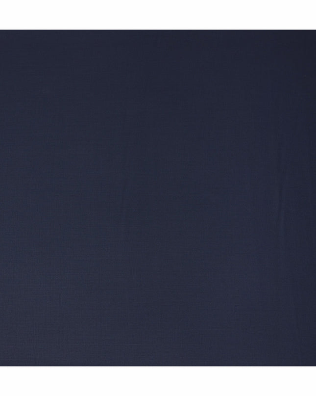 Navy Blue Solid Blended Poly Wool Suiting Fabric 150 Cms Width Smooth Soft Durable Wrinkle Resistant Material for Formal Suits Trousers Blazers-D28598 - Regal Fabrics