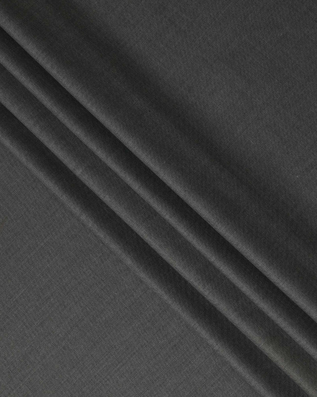 Dark Grey Solid Blended Poly Wool Suiting Fabric 150 Cms Width Soft Durable Wrinkle Resistant Material for Formal Wear Suits Trousers Blazers-D28590 - Regal Fabrics