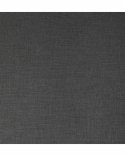 Dark Grey Solid Blended Poly Wool Suiting Fabric 150 Cms Width Soft Durable Wrinkle Resistant Material for Formal Wear Suits Trousers Blazers-D28590 - Regal Fabrics