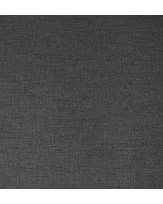 Dark Grey Solid Blended Poly Wool Suiting Fabric 150 Cms Width Soft Durable Wrinkle Resistant Material for Formal Wear Suits Trousers Blazers-D28590 - Regal Fabrics