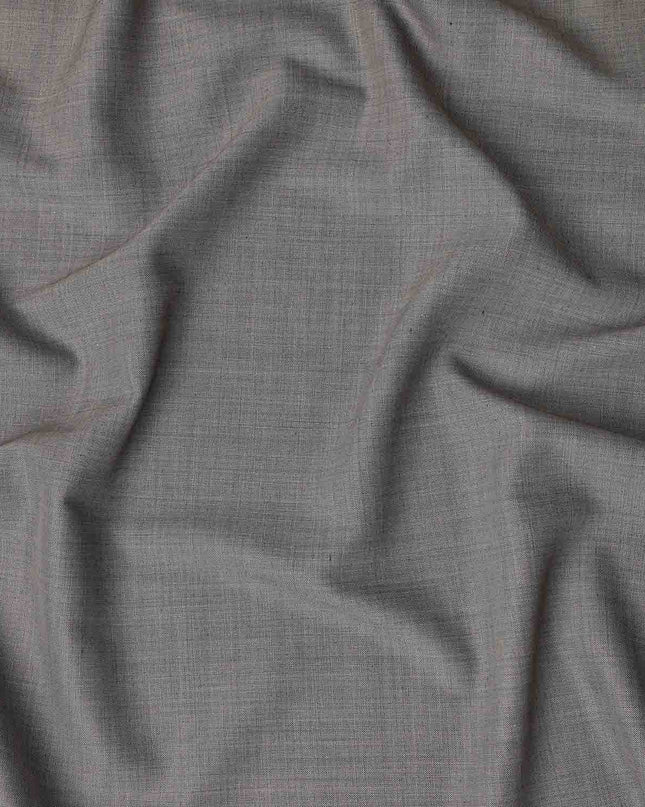 Light Grey Solid Blended Poly Wool Suiting Fabric 150 Cms Width Soft Smooth Durable Wrinkle Resistant Material for Formal Suits Trousers Blazers-D28592 - Regal Fabrics