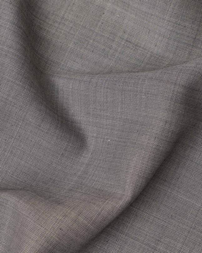Light Grey Solid Blended Poly Wool Suiting Fabric 150 Cms Width Soft Smooth Durable Wrinkle Resistant Material for Formal Suits Trousers Blazers-D28592 - Regal Fabrics