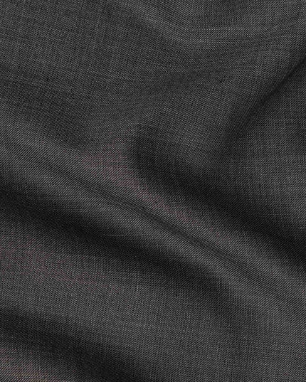 Charcoal Grey Solid Blended Poly Wool Suiting Fabric 150 Cms Width Smooth Soft Durable Wrinkle Resistant Material for Formal Suits Trousers Blazers-D28602 - Regal Fabrics