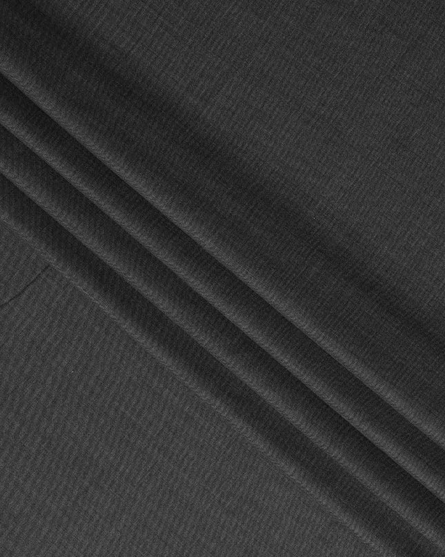 Charcoal Grey Solid Blended Poly Wool Suiting Fabric 150 Cms Width Smooth Soft Durable Wrinkle Resistant Material for Formal Suits Trousers Blazers-D28602 - Regal Fabrics
