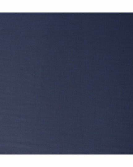Navy Blue Solid Blended Poly Wool Suiting Fabric 150 Cms Width Smooth Soft Durable Wrinkle Resistant Material for Formal Suits Trousers Blazers-D28593 - Regal Fabrics