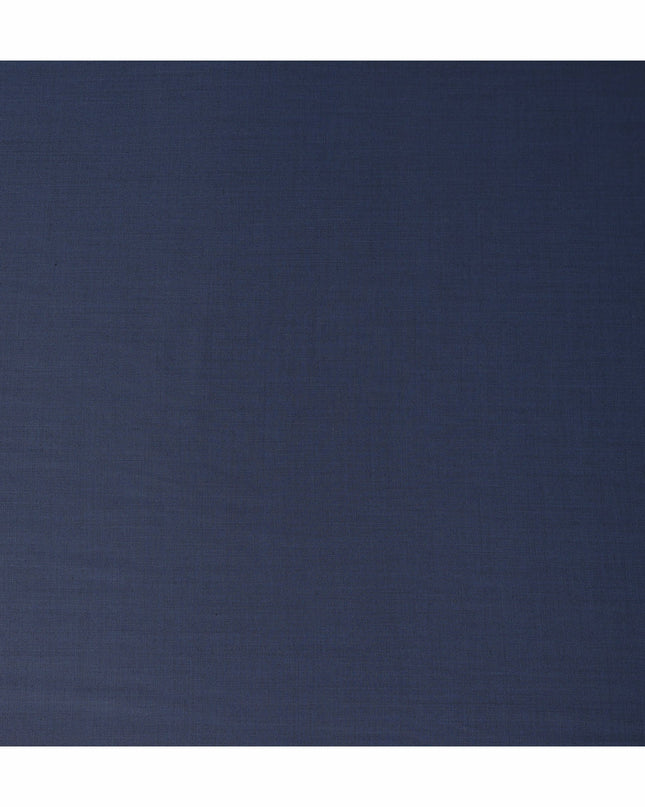 Navy Blue Solid Blended Poly Wool Suiting Fabric 150 Cms Width Smooth Soft Durable Wrinkle Resistant Material for Formal Suits Trousers Blazers-D28593 - Regal Fabrics