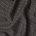 Dark Grey Pinstripe Blended Poly Wool Suiting Fabric 150 Cms Width Smooth Soft Durable Wrinkle Resistant Material for Formal Suits Trousers Blazers-D28605 - Regal Fabrics