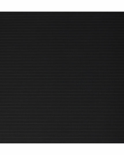 Black Pinstripe Blended Poly Wool Suiting Fabric 150 Cms Width Soft Durable Wrinkle Resistant Material for Formal Wear Suits Trousers Blazers-D28584 - Regal Fabrics