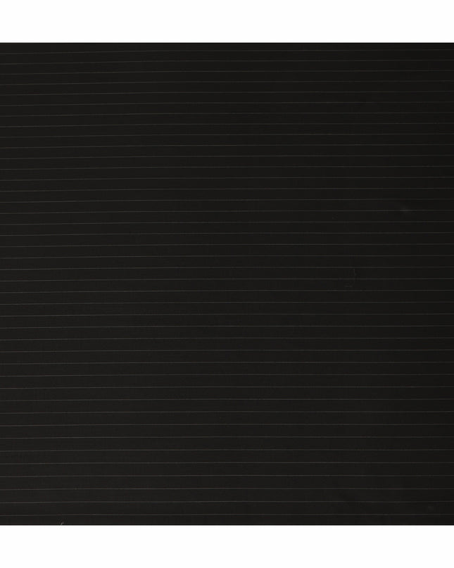 Black Fine Pinstripe Blended Poly Wool Suiting Fabric 150 Cms Width Soft Durable Wrinkle Resistant Material for Formal Wear Suits Trousers Blazers-D28585 - Regal Fabrics