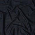 Dark Blue Checkered Blended Poly Wool Suiting Fabric 150 Cms Width Soft Durable Wrinkle Resistant Material for Formal Wear Suits Trousers Blazers-D28581 - Regal Fabrics
