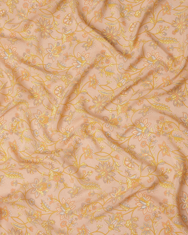 Peach Nude Pure Silk Crepe Fabric 110cm