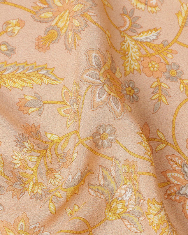 Peach Nude Pure Silk Crepe Fabric 110cm