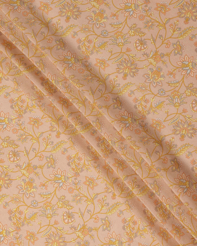Peach Nude Pure Silk Crepe Fabric 110cm