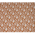 Rust Brown Floral Printed Premium Pure Silk Crepe Fabric 110 Cms From India-D27249 - Regal Fabrics