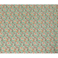 Mint Green Floral Printed Silk Crepe Fabric, Made in India-D27268 - Regal Fabrics
