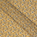 Mustard Yellow Ditsy Floral Printed Silk Crepe Fabric, 110 Cms Width, Made in India-D27270 - Regal Fabrics