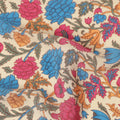Beige Floral Printed Silk Crepe Fabric Soft Lightweight Breathable Material for Dressmaking Sewing Apparel Craft Use 110 Cms Width India Origin-D27291 Regal Fabrics