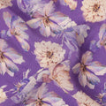 Purple Floral Printed Silk Crepe Fabric Soft Lightweight Breathable Material for Dressmaking Sewing Apparel Craft Use 110 Cms Width India Origin-D27288 Regal Fabrics