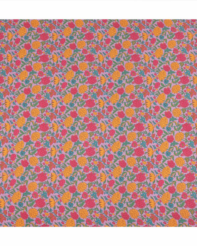 Pink Floral Printed Silk Crepe Fabric Soft Flowing Lightweight Luxurious Material for Dressmaking Sewing Apparel Craft Use 110 Cms Width India Origin-D27296