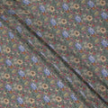 Olive Green Floral Printed Silk Crepe Fabric Soft Flowing Lightweight Luxurious Material for Dressmaking Sewing Apparel Craft Use 110 Cms Width India Origin-D27305 - Regal Fabrics