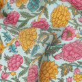 Mint Green Floral Printed Silk Crepe Fabric Soft Lightweight Breathable Material for Dressmaking Sewing Apparel Craft Use 110 Cms Width India Origin-D27294 Regal Fabrics
