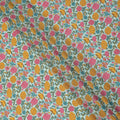 Mint Green Floral Printed Silk Crepe Fabric Soft Lightweight Breathable Material for Dressmaking Sewing Apparel Craft Use 110 Cms Width India Origin-D27294 Regal Fabrics