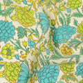 Cream Floral Printed Silk Crepe Fabric Soft Lightweight Breathable Material for Dressmaking Sewing Apparel Craft Use 110 Cms Width India Origin-D27290 Regal Fabrics