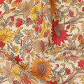 Cream Floral Printed Silk Crepe Fabric Soft Flowing Lightweight Luxurious Material for Dressmaking Sewing Apparel Craft Use 110 Cms Width India Origin-D27299 Regal Fabrics