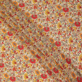 Cream Floral Printed Silk Crepe Fabric Soft Flowing Lightweight Luxurious Material for Dressmaking Sewing Apparel Craft Use 110 Cms Width India Origin-D27299 Regal Fabrics