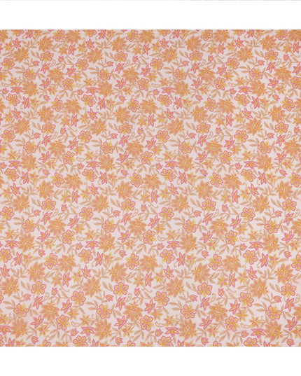 Blush Pink Floral Printed Silk Crepe Fabric Soft Flowing Lightweight Luxurious Material for Dressmaking Sewing Apparel Craft Use 110 Cms Width India Origin-D27301 Regal Fabrics
