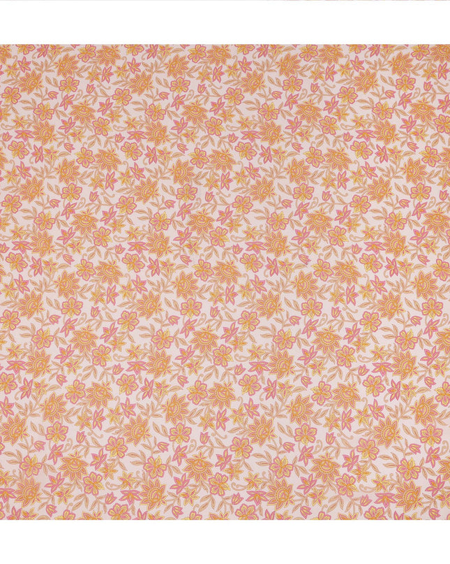 Blush Pink Floral Printed Silk Crepe Fabric Soft Flowing Lightweight Luxurious Material for Dressmaking Sewing Apparel Craft Use 110 Cms Width India Origin-D27301