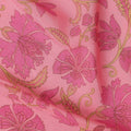 Pink Floral Printed Silk Crepe Fabric Soft Flowing Lightweight Luxurious Material for Dressmaking Sewing Apparel Craft Use 110 Cms Width India Origin-D27304 - Regal Fabrics
