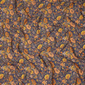 Navy Blue Floral Printed Silk Crepe Fabric Soft Flowing Lightweight Luxurious Material for Dressmaking Sewing Apparel Craft Use 110 Cms Width India Origin-D27302 Regal Fabrics
