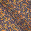 Navy Blue Floral Printed Silk Crepe Fabric Soft Flowing Lightweight Luxurious Material for Dressmaking Sewing Apparel Craft Use 110 Cms Width India Origin-D27302 Regal Fabrics