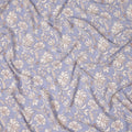 Purple Floral Pure Silk Crepe Fabric 110cm - 1357089