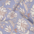 Purple Floral Pure Silk Crepe Fabric 110cm - 1357089