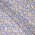 Purple Floral Pure Silk Crepe Fabric 110cm - 1357089