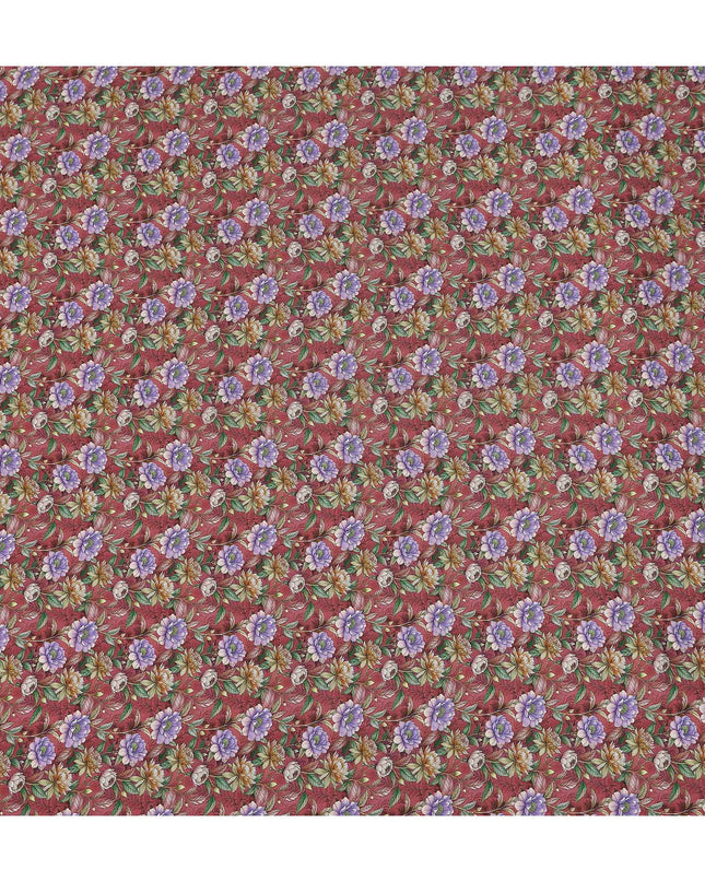 Rosewood Red Pure Silk Crepe Fabric 110cm