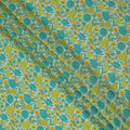 Blue Floral Pure Silk Crepe Fabric 110cm - 1357133