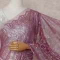 Magenta Pink French Chantilly Lace Saree