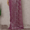 Magenta Pink French Chantilly Lace Saree