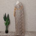 Champagne Gold French Chantilly Lace Saree Fabric